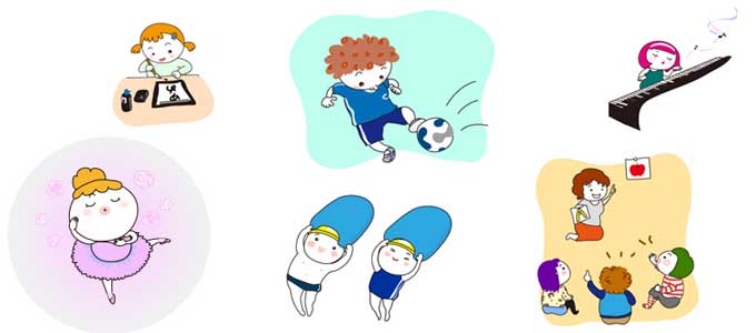 習い事をする小学生