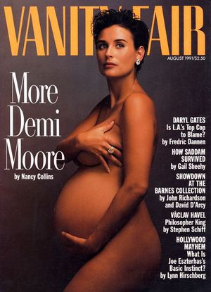 妊婦ヌードのデミ・ムーア VANITY FAIR 1991年8月号の表紙