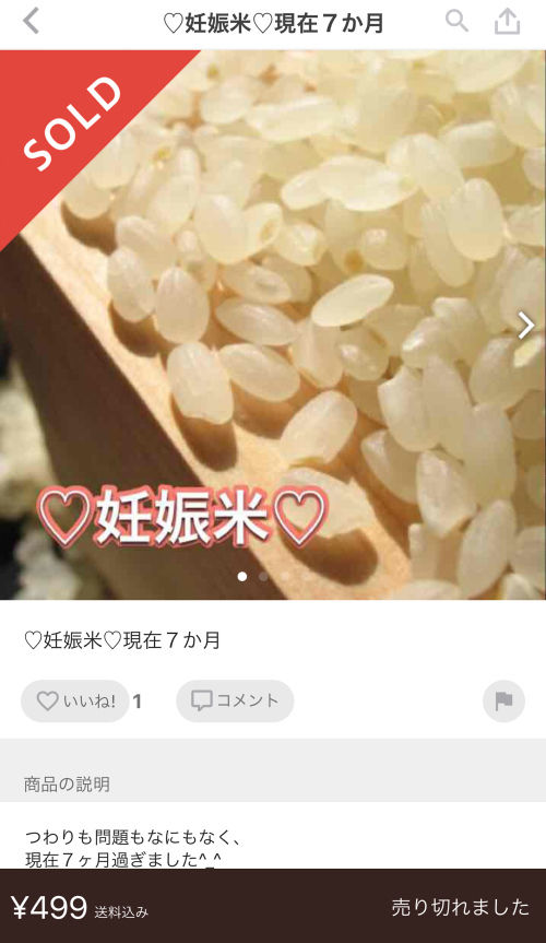 メルカリに出品された妊娠菌2