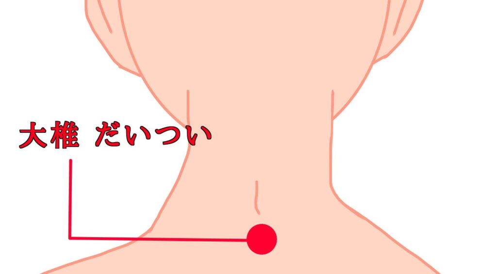 咳に効くツボ大椎（だいつい）
